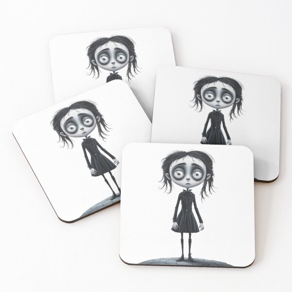 Item preview, Whimsical Goth Tim Burton Style Gotic Girl, Perfect for Halloween, Unique Gothic Decor designed and sold by FPortraits.