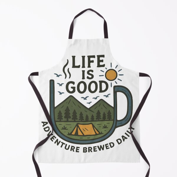 Item preview, Life is Good - Adventure Brewed Daily designed and sold by Broken Minimalister.