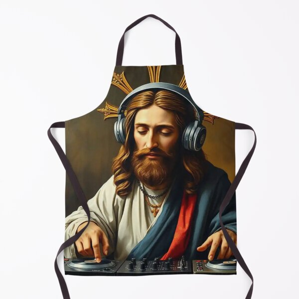 Item preview, Jesus DJing . Oil painting of Jesus as a DJ designed and sold by Obinne.