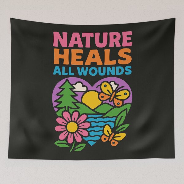 Item preview, Nature Heals All Wounds Mental Health Shirt designed and sold by Cheeky Companions.
