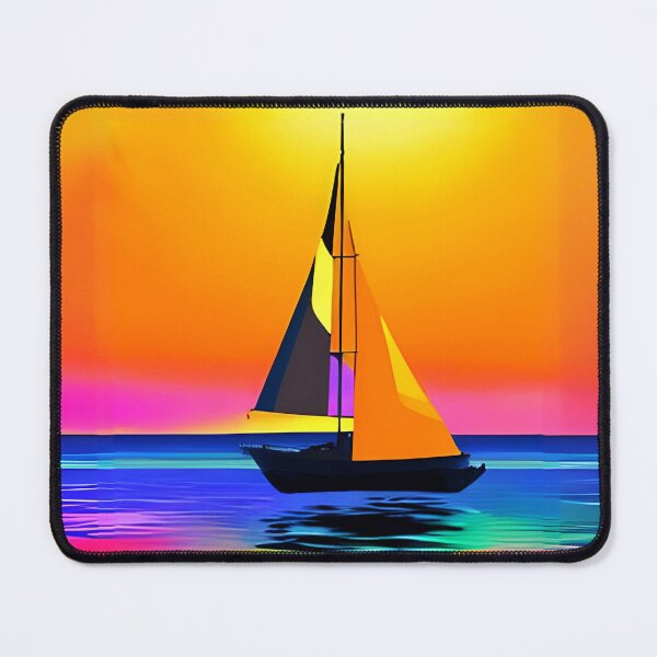 Item preview, Sailboat Against a Vibrant Ocean Sunset designed and sold by Marymarice.