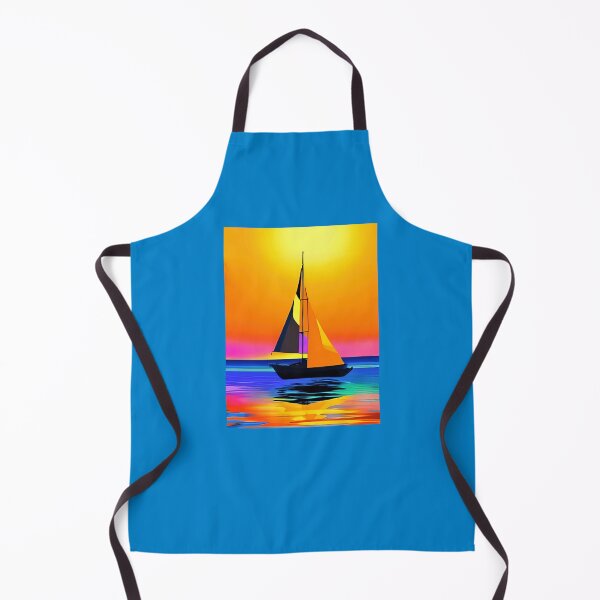 Artikelvorschau, Segelboot vor einem lebendigen Sonnenuntergang am Meer entworfen und verkauft von Marymarice.