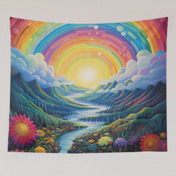 Item preview, Psychedelic Trippy Hippy Algeapunk Sun Valley Illustration Art designed and sold by GrinGalore.