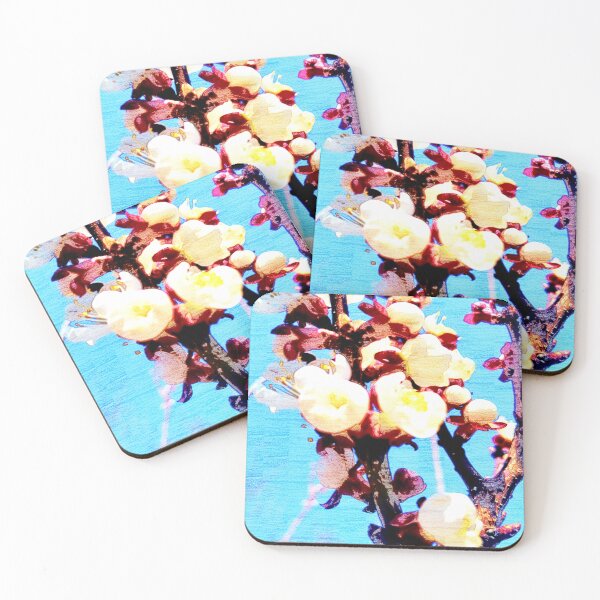 Item preview, Delicate apricot flowers on a blue sky background in pastel style designed and sold by TAnnao.