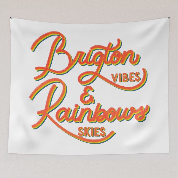 Item preview, Brighton Vibes and Rainbow Skies – Pride-Inspired Hand Lettered Design designed and sold by BeUniqueByRomy.