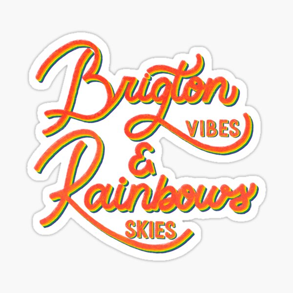 Artikel-Vorschau von Brighton Vibes und Regenbogenhimmel – Pride-inspiriertes handgeschriebenes Design, designt und verkauft von BeUniqueByRomy.