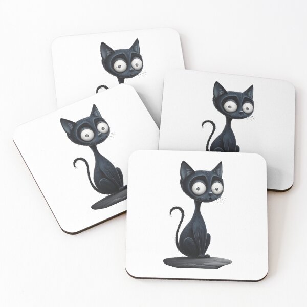 Item preview, Spooky Cat in Tim Burton Style, Halloween Decor, Quirky Home Accents, Fun Wall Art, Unique Gift Idea designed and sold by FPortraits.