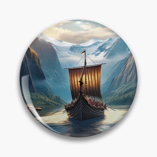 Item preview, Viking Longboat Sailing Up a Fjord designed and sold by Kathy Weaver.