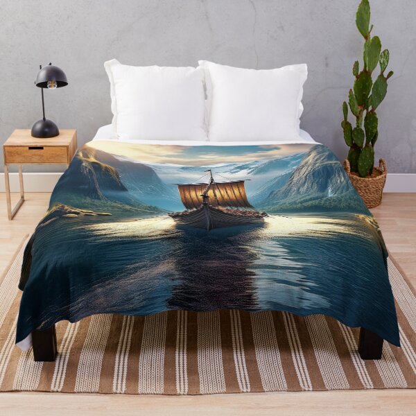 Item preview, Viking Longboat Sailing Up a Fjord designed and sold by Kathy Weaver.