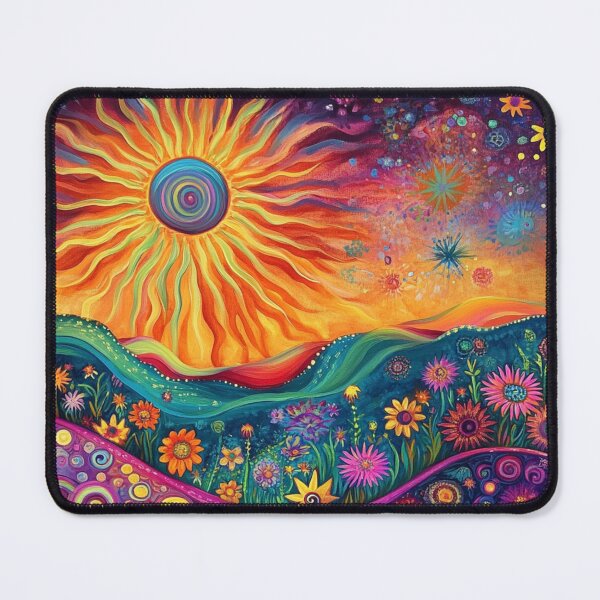 Item preview, Psychedelic Trippy Hippy Algeapunk Sun Illustration Art designed and sold by GrinGalore.