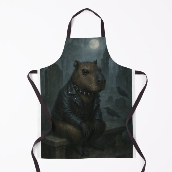 Artikelvorschau, Goth Capybara auf einem nebligen Friedhof – Alternative Tierkunst für Dark Souls entworfen und verkauft von Candlewood Museum & Gift Shoppe.