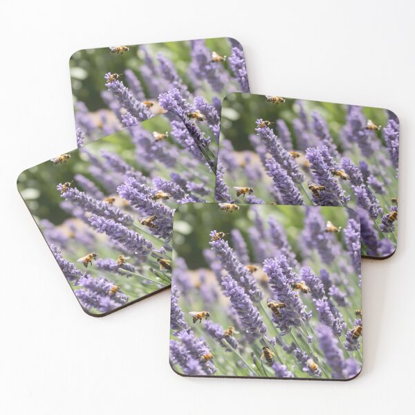 Item preview, Lavender Blooms and Busy Bees Watercolor Art designed and sold by HeartfulBloom.