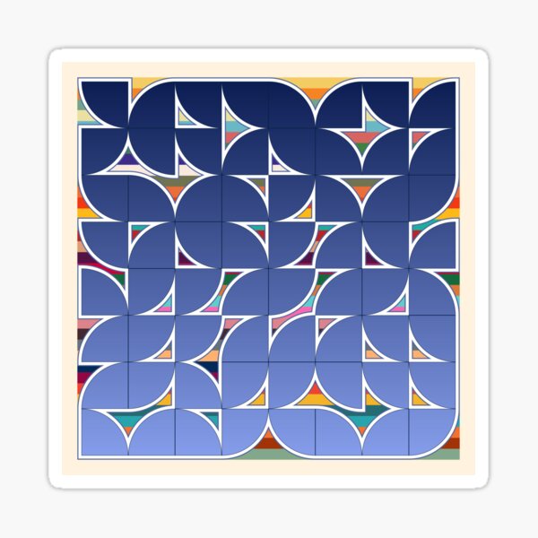 Vista previa del artículo con la obra «Estilo Bauhaus, patrón geométrico, fondo degradado abstracto, estilo retro, ilustración», diseñado y vendido por OLEHBALU ART.