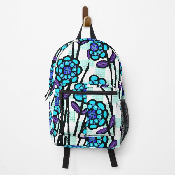 Item preview, Checkerboard blooms aqua fresh  designed and sold by bekki smith.