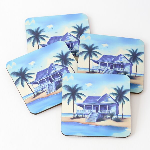 Item preview, Beach House with Palm Trees designed and sold by Marymarice.