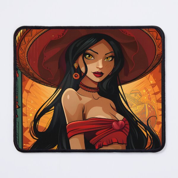 Item preview, Elegant woman in red attire with floral backdrop art. designed and sold by Artessie.