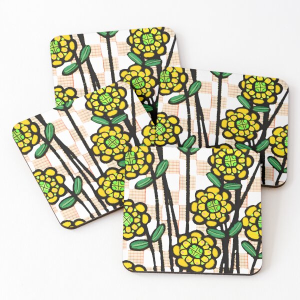 Item preview, Checkerboard blooms mellow yellow designed and sold by bekki smith.