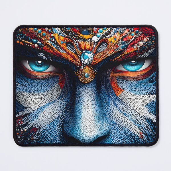 Item preview, Vibrant mosaic face with intricate patterns and colors designed and sold by Artessie.