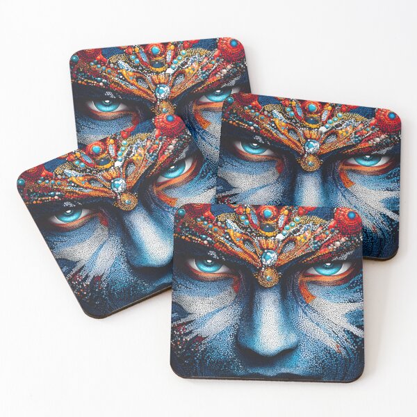 Item preview, Vibrant mosaic face with intricate patterns and colors designed and sold by Artessie.