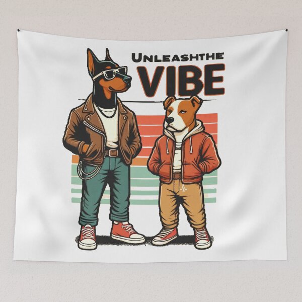 Item preview, Unleash the Vibe — Doberman & Pitbull Retro Street Style designed and sold by MindsAtelier.