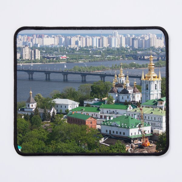 Item preview, Kyiv-Pechersk Lavra Monastery and Dnipro River View with Bridge between Right and Left parts of the Kyiv City, Kyiv, Ukraine  designed and sold by Maryna Gumenyuk.
