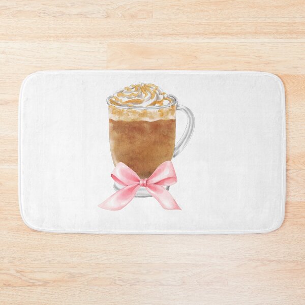 Item preview, Caramel Whipped Cream Coffee with Pink Bow – Coquette Café Watercolor Aesthetic designed and sold by DivinePassion.