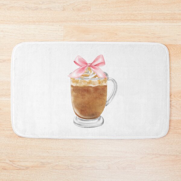 Item preview, Caramel Whipped Cream Coffee with Pink Bow – Coquette Café Watercolor Aesthetic designed and sold by DivinePassion.