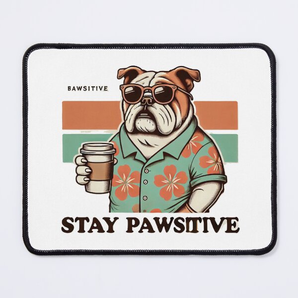 Item preview, Stay Pawsitive — Bulldog Retro Coffee Vibe designed and sold by MindsAtelier.