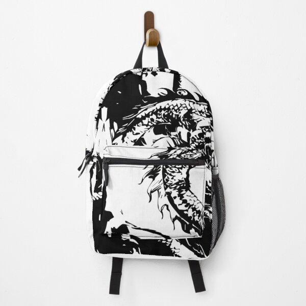 Item preview, A dragon in a valley drawn in raw black ink with dirty brush marks and a dripping water texture designed and sold by zephstudoartist.
