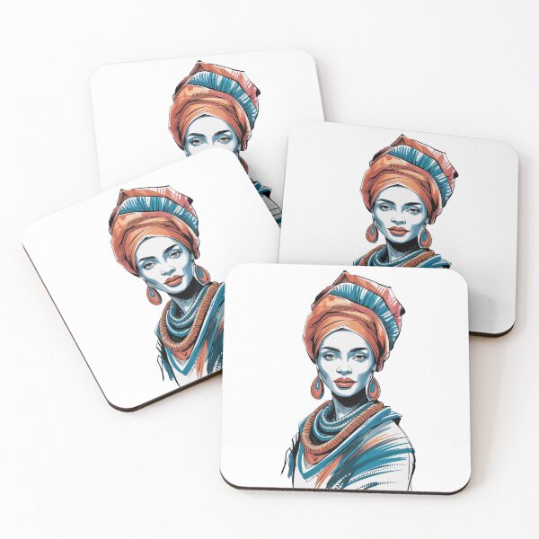 Item preview, Elegant African Woman Portrait – Bold Afrocentric Art in Vibrant Colors designed and sold by MOTAS FASHION .