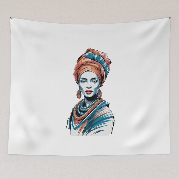 Item preview, Elegant African Woman Portrait – Bold Afrocentric Art in Vibrant Colors designed and sold by MOTAS FASHION .