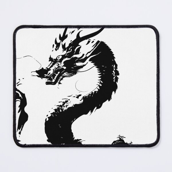 Item preview, This monochrome dragon illustration fuses japanese painting with street art, featuring aggressive brush designed and sold by zephstudoartist.