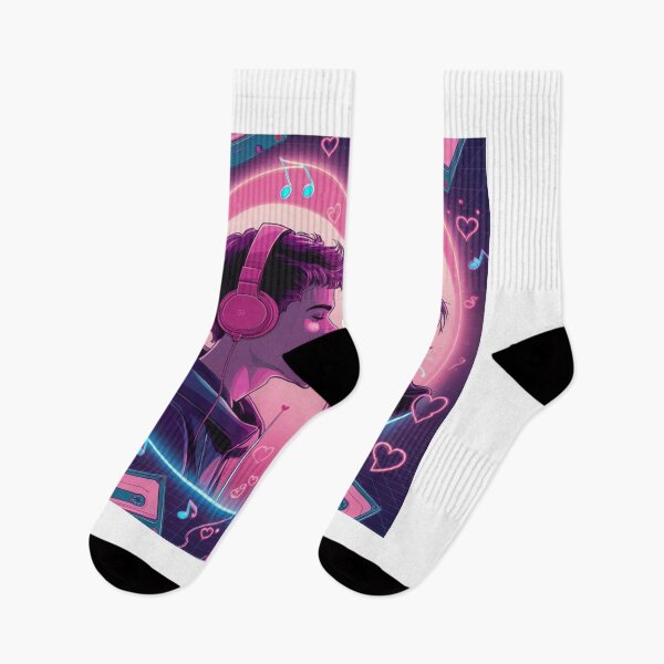 Item preview, etro Love Vibes – 80s Aesthetic Couple Sharing Music Art designed and sold by MOTAS FASHION .