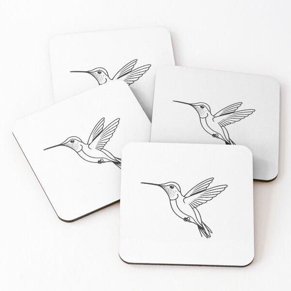 Item preview, minimalistic thin line logo of a hummingbird designed and sold by Pug-In-Mug.