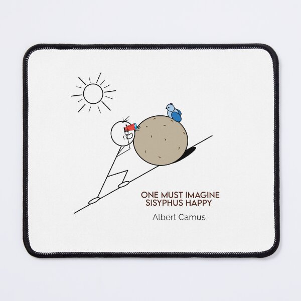 Item preview, Happy Sisyphus Birdwatching - One Must Imagine Sisyphus Happy Philosophy Cartoons designed and sold by JoyfulSisyphus.