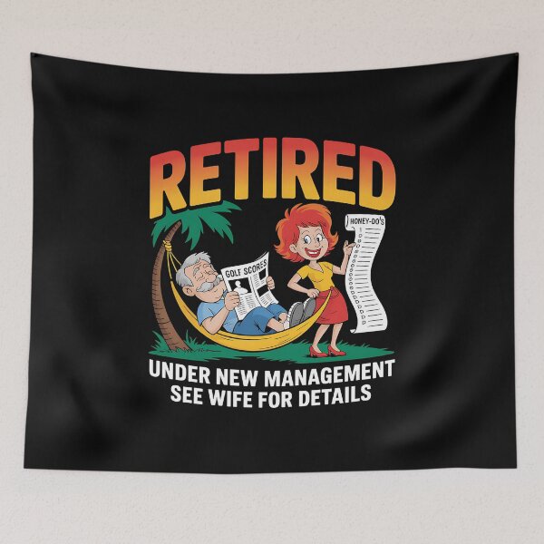 Item preview, Retired Under New Management See Wife For Details - A funny gift for a husband, dad, grandpa, or coworker who's just retired and loves a good laugh. designed and sold by ZyziowskyArt.