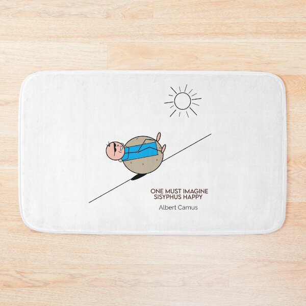 Item preview, Happy Sisyphus Sunbathing - One Must Imagine Sisyphus Happy Philosophy Cartoons designed and sold by JoyfulSisyphus.