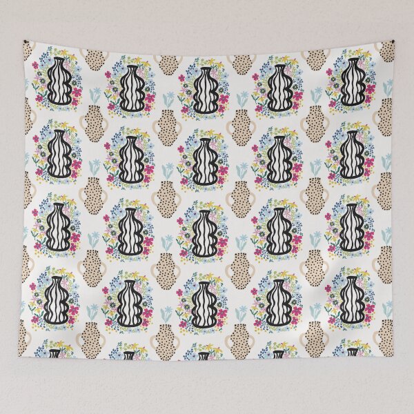 Item preview, Pottery and Flower Seamless Repeating Pattern, Pastel FlowerSeamless Pattern. designed and sold by SaitonG.