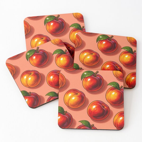 Item preview, Peach Fruit Kawaii Print – Cute Softcore Aesthetic Peachy Art for Natural Vegan Living & Retro Style designed and sold by Bored Duck.