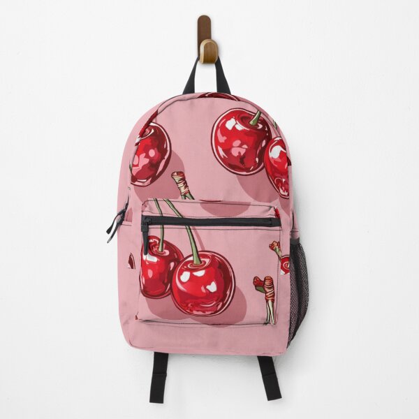 Item preview, Cute Cherry Pattern Print – Bold Red Cherries on Pink Background Retro softcore Fruit  coquetteY2K Art designed and sold by Bored Duck.