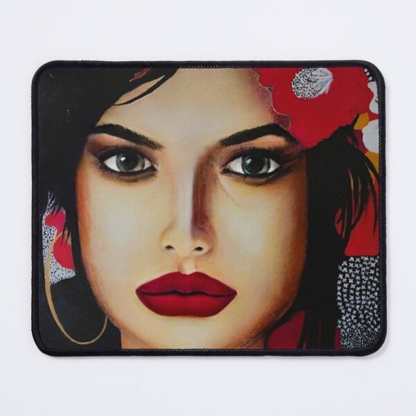 Item preview, Spanish style girl  with red flower in her hair designed and sold by MaPerle.