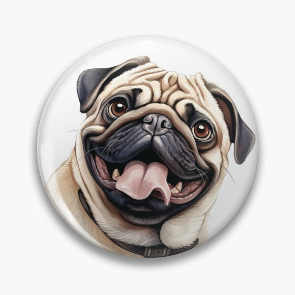 Item preview, Wrinkled Joy: Happy Pug Portrait designed and sold by MYK-Printing.