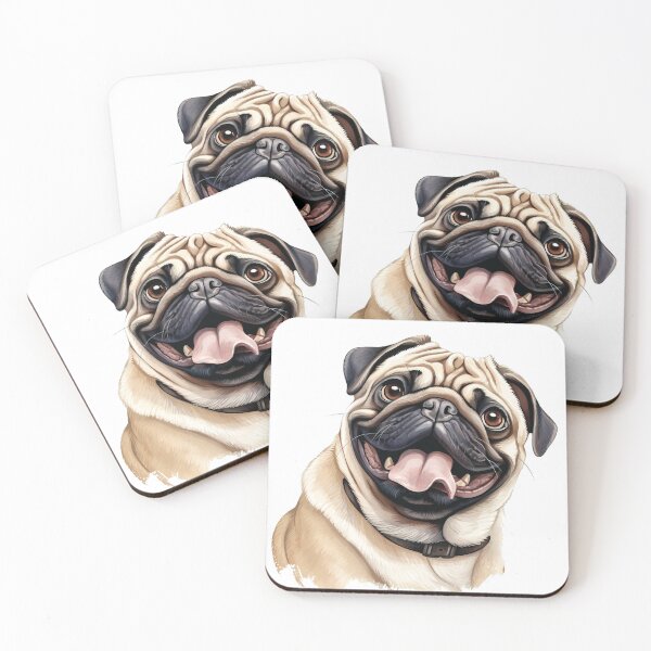 Item preview, Wrinkled Joy: Happy Pug Portrait designed and sold by MYK-Printing.