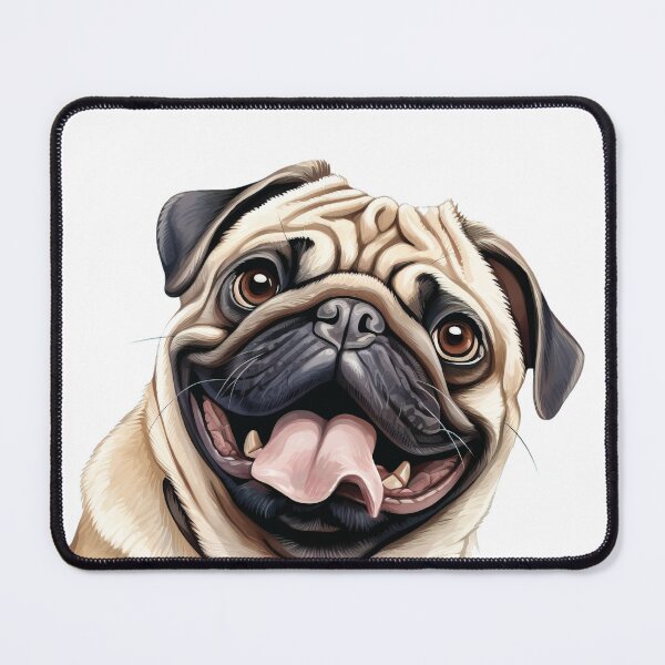 Item preview, Wrinkled Joy: Happy Pug Portrait designed and sold by MYK-Printing.