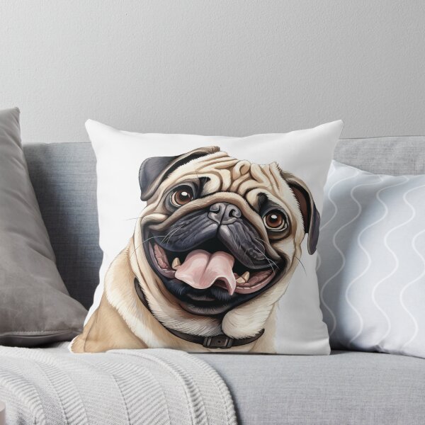 Item preview, Wrinkled Joy: Happy Pug Portrait designed and sold by MYK-Printing.