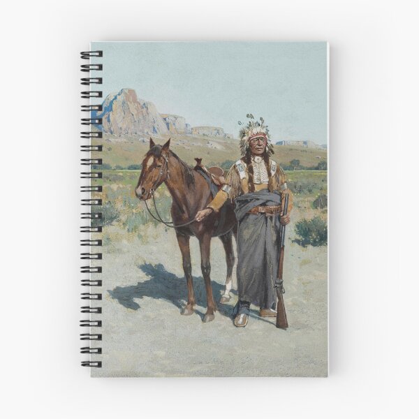 Item preview, Indian Chief With Gun - Vintage American Western Print designed and sold by VintageSpaceArt.