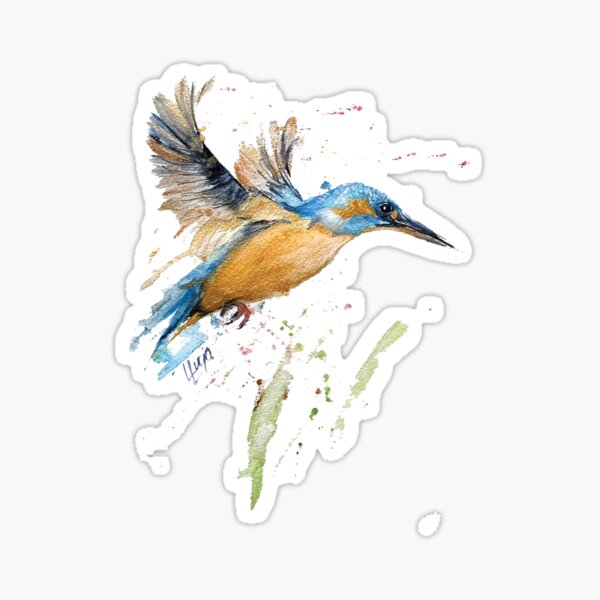 Vista previa del artículo con la obra «Vuela como un martín pescador», diseñado y vendido por Lucia Lovatt.