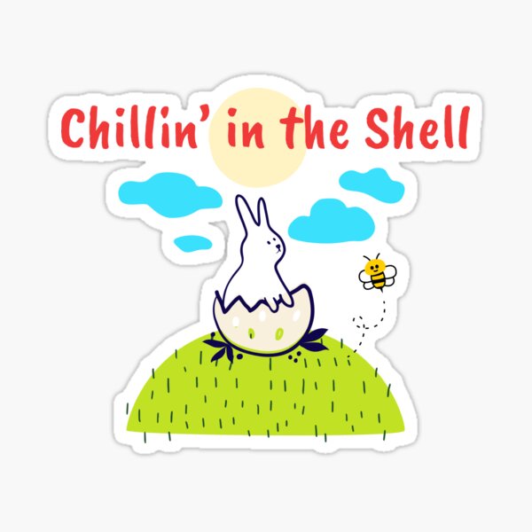 Item preview, Chillin in the Shell Bunny Sitting Easter Vibe designed and sold by The Sun Brings Light.