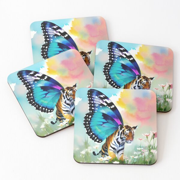 Item preview, Butterfly Tiger In A Field Of Tall Spring Daisies And A Tie Dye Sky designed and sold by CarrollGene.