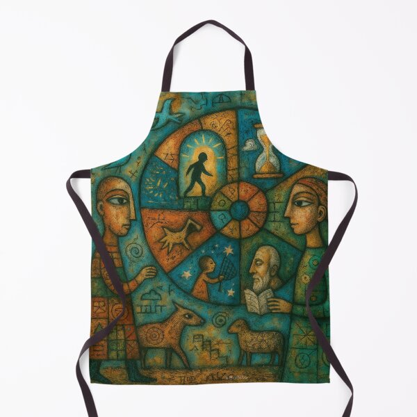 Item preview, Abstract naive art "Wheel of Time" designed and sold by BoBiloArt.